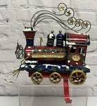 Christmas Express Train Engine Stocking Holder Locomotive Metal Target. Fixed Price $50.00.