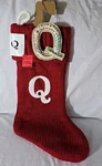 Red Knit Monogram Christmas Holiday Stocking Wondershop Plus Ornament With Q. Fixed Price $12.75.