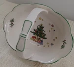 Nikko Christmastime Ceramic Candy Basket Dish W/handle Tree. Fixed Price $11.00.