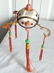 Vtg Antique Asian Satin Ball Ornament Tassel Bead 3 Metalic Fringe Arm Christmas. Fixed Price $36.00.