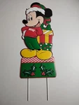 Disney Christmas Mickey Mouse Yard Art Sign 24"X10.5" Brand New. Fixed Price $11.51.