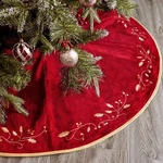 Christmas Tree Skirt, 48 Inches Red Luxury Velvet Plush Fur Skirts With Gold .... Fixed Price $41.68.