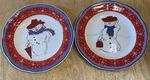 Canterbury Potteries Red Hat Society Christmas Snowman Plates 8 Set Of 2. Fixed Price $8.00.