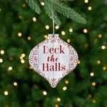 Burton 5.5" White Red Wooden Rustic "deck The Halls" Onion Christmas Ornament. Fixed Price $11.49.