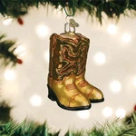 Old World Christmas - Brown Pair Of Cowboy Boots 32494. Fixed Price $22.12.