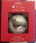 Royal Worcester Wrendale Dashund Thru The Snow Bauble Christmas Ornament. Fixed Price $24.99.