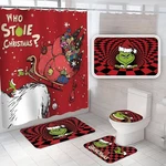 Grinch Christmas 4 Pc Bathroom Decor Set Shower Curtain Rugs Toilet Seat Cover. Fixed Price $17.10.