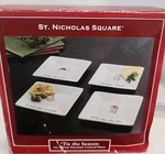 St. Nicholas Square Christmas "tis The Season" Set Of 4 Appetizer Plates 6" (rv). Fixed Price $14.16.