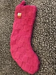 Plush Checkerboard Pattern Hot Pink Christmas Stocking From Wondershop. Fixed Price $15.00.