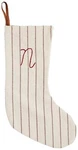 Mud Pie 20" Monogram Initial Red Striped Christmas Stocking. Fixed Price $14.99.