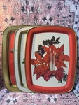 Vintage Metal Christmas Tray Evergreen Pine, Holly, Bells, Candles. Fixed Price $16.20.