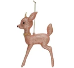 6.5" Creative Co-op Glitter Pink Fawn Deer Ornament Retro Vntg Christmas Decor. Fixed Price $23.15.