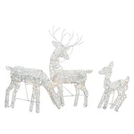 Northlight 3 White Glitter Doe Fawn Reindeer Christmas Yard Decor. Fixed Price $90.49.