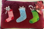 Nicholas Square Christmas Stocking Kitty Cat Decorative Throw Pillow New. Fixed Price $12.95.