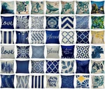20X20" Throw Pillow Covers Retro Linen Navy Blue 2-SIDED Decorative Cushion Case. Fixed Price $8.56.