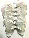 6 Pc Celebrate Iridescent White Sparkle 5" Wire Edge Bows Holiday Wedding. Fixed Price $8.99.
