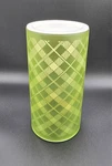 8" Flameless Glass Candle Plaid By Valerie Parr Hill Home Decor Green W/ Lights. Fixed Price $14.95.