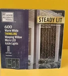 Home Accents Holiday 600CT Warm White Twinkling Weeping Willow Led Icicle. Fixed Price $29.98.