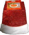 Christmas Tree Skirt Red Glitter W/white Felt Trim 20" Holiday Style Decor 1047. Fixed Price $10.99.