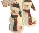 Christmas Ornaments Pair Of Hand Made Snowmen Folk Art Americana Style New. Fixed Price $15.99.