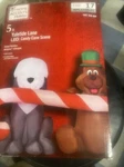 Gemmy Christmas 5 Ft Dog Yuletide Lane Candy Cane Scene Inflatable. Fixed Price $59.99.