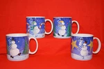Sakura Snow Pals Set Of 4 Mugs Cups Original Box Zulauf Stoneware Christmas. Fixed Price $19.99.