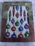 Vintage Holiday Time 21 Glass Color Ornaments 6 Icicle 9 Ball Teardrop. Fixed Price $20.00.