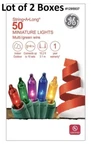 Lot Of 2 --- Ge 50 Indoor Miniature Multicolor Christmas Lights String Long. Fixed Price $19.99.