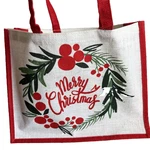 Hobby Lobby Merry Christmas Jute Burlap Tote Bag Shopping Holiday Gift Reusable. Fixed Price $9.99.
