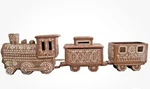 Pottery Barn Handcrafted Ceramic Gingerbread Train 3 Pc Christmas New Box. Fixed Price $199.99.