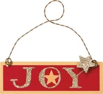 Pbk Christmas Decor - Joy Red Gold Star Tin Ornament. Fixed Price $7.95.