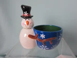 Ganz Bella Casa Dip Bowl And Snowman Spreader Ceramic Blue White New. Fixed Price $9.35.
