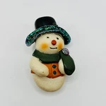 Vintage Snowman Brooch Pin Holiday Christmas Glitter Hat Scarf Festive Jewelry. Fixed Price $5.99.