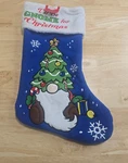 I'll Be Gnome For Christmas 18" Blue White Stocking Xmas Tree. Fixed Price $11.95.