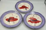 Canterbury Potteries Red Society, Salad Dessert Plates Set Of 3. Fixed Price $25.00.