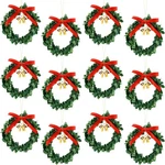 Syhood 12 Pcs Mini Christmas Wreaths For Cabinets With Gold Bells Small Kitch.... Fixed Price $18.06.