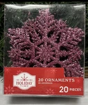 New 20 Pc Holiday Pink Sparkle Glitter Snowflake Ornaments.. Fixed Price $15.00.