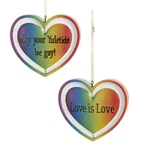 A1586 Kurt Adler SET/2 Rainbow Hearts Christmas Ornament Yuletide Be Gay Love. Fixed Price $20.99.
