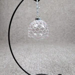 Clear Christmas Ornament Beaded White Pink Silver Netting Ball Holiday Decor. Fixed Price $15.00.