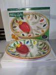 1998 Clay Art "holiday Lights" Chip 'n Dip Set (12.5 X 16.5). Fixed Price $39.99.