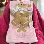 Pink Gingerbread Girl Pillow/toy Throw Blanket Set My First Christmas Baby. Fixed Price $40.00.