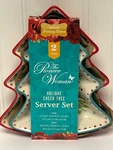 Pioneer Woman Christmas Tree Server 2PC Set Holiday Cheer Serving Plates. Fixed Price $35.99.