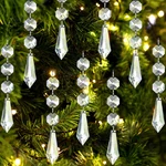 Jishi 30PK Crystal Ornaments For Christmas Tree Decorations, Acrylic Hanging. Fixed Price $22.99.