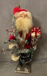 Santa Claus With Tinsel Christmas Tree Bead Garland 15 Inch Figurine. Fixed Price $44.99.