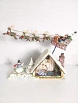 Vtg Jim Shore Dreams Fly 4002410 Christmas Santa Reindeer Over Cottage 2005 Read. Fixed Price $94.99.