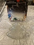 Crystalia Clear Glass Christmas Tree Shaped Serving Platter Italy 00062. Fixed Price $10.00.