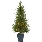 Nearly Natural 4.5-FT Christmas Tree With Clear Lights & Decorative Planter. Fixed Price $161.59.