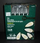 50-LIGHT C9 Transparent Warm White Ultra Bright Led String Set Christmas. Fixed Price $32.00.