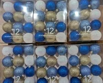 Martha Stewart Christmas Tree Ornaments Balls Blue Gold 72 Count Glittery 1.9". Fixed Price $23.00.