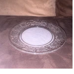 Princess House Fantasia Dinner Plate Frosted Poinsettia Glass. Fixed Price $45.00.